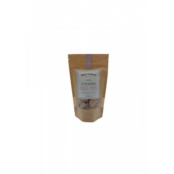 COOKIES NOISETTE AMANDE CRAMBERRY ET PISTACHE 80G CRAQUELIN